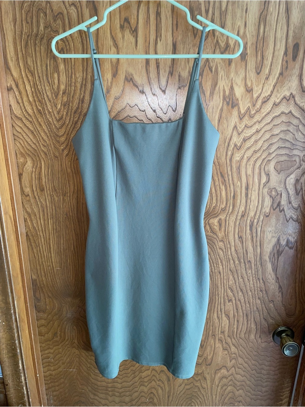 Sleek Olive Green Slip Dress